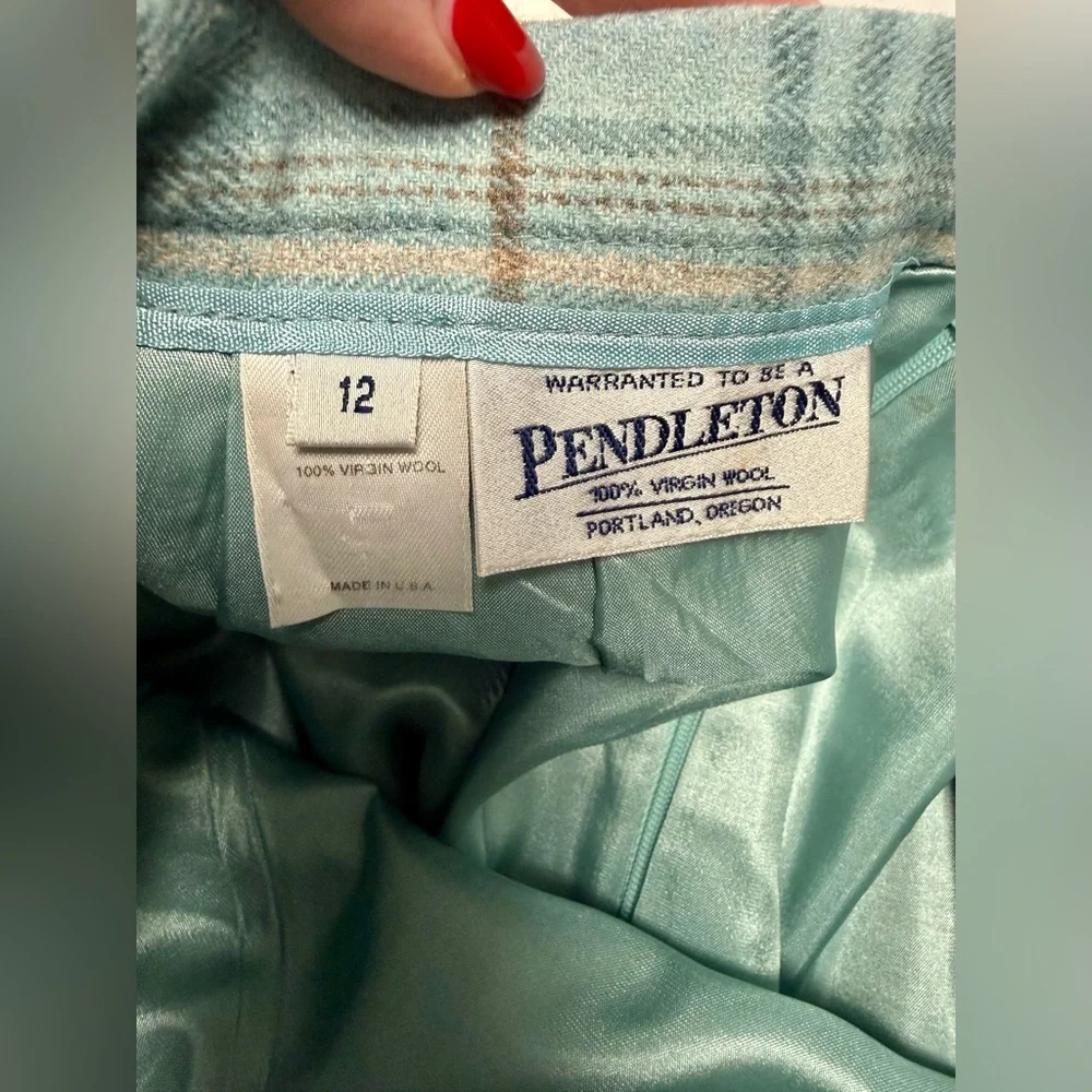 Pendleton Blue & Gray Plaid Pencil Skirt